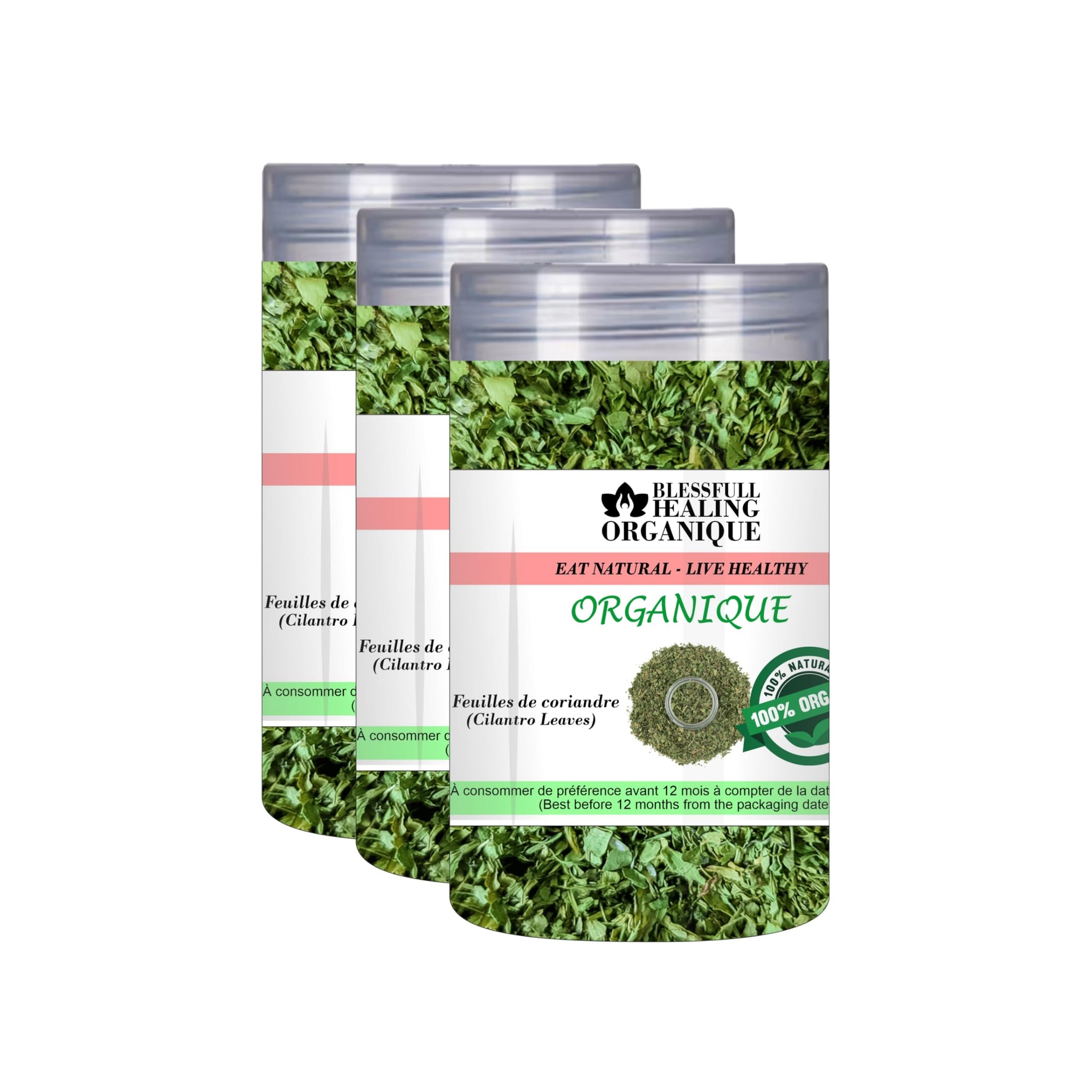 Blessfull Healing Organic Cilantro Leaves 100 Gram (3.52 oz) Each (Pack Of 3) = 300 Grams, Vegan