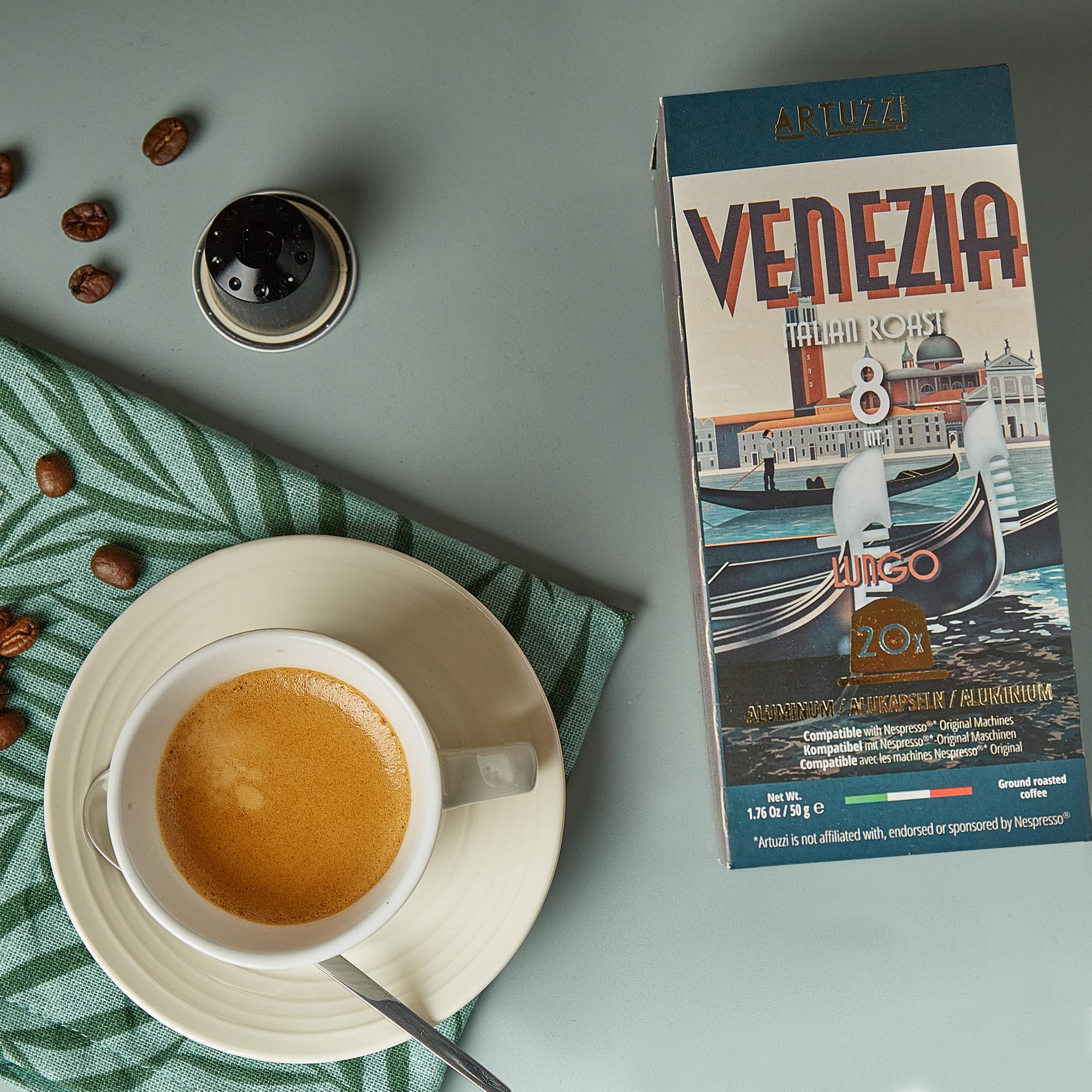 Artuzzi 40ct Coffee Pods Compatible with Nespresso Original Machines | Espresso & Lungo Coffee Capsules | Espresso Variety Pack I Italian Roast I