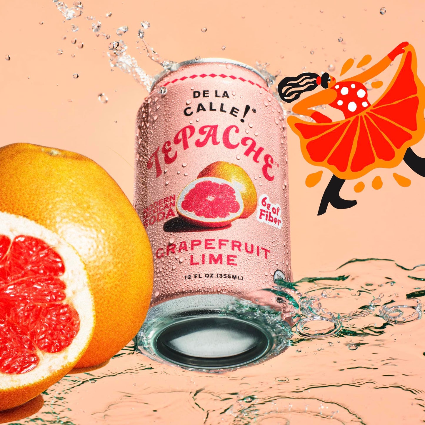 De La Calle, Tepache Grapefruit Lime Paloma Organic, 12 Fl Oz