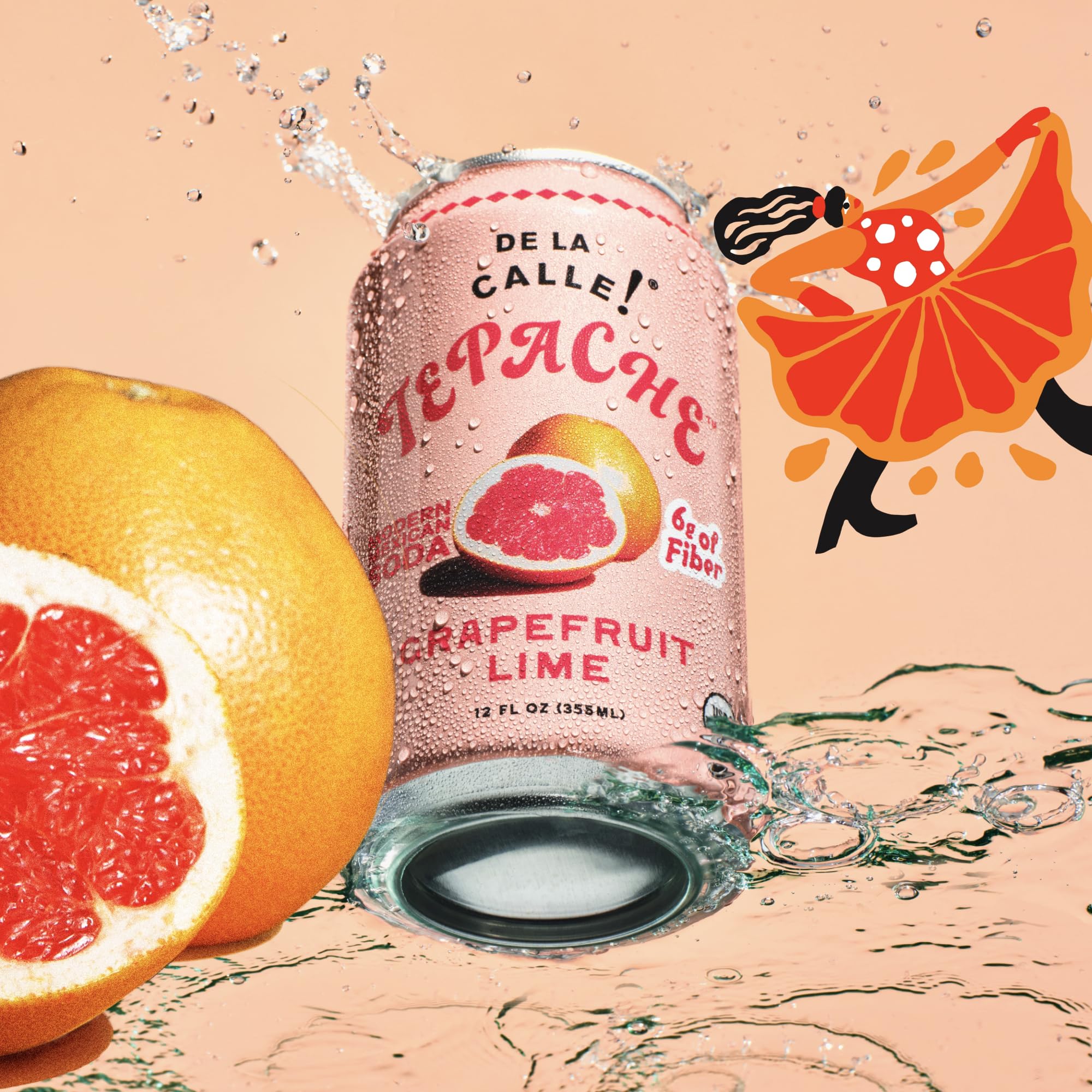 De La Calle, Tepache Grapefruit Lime Paloma Organic, 12 Fl Oz