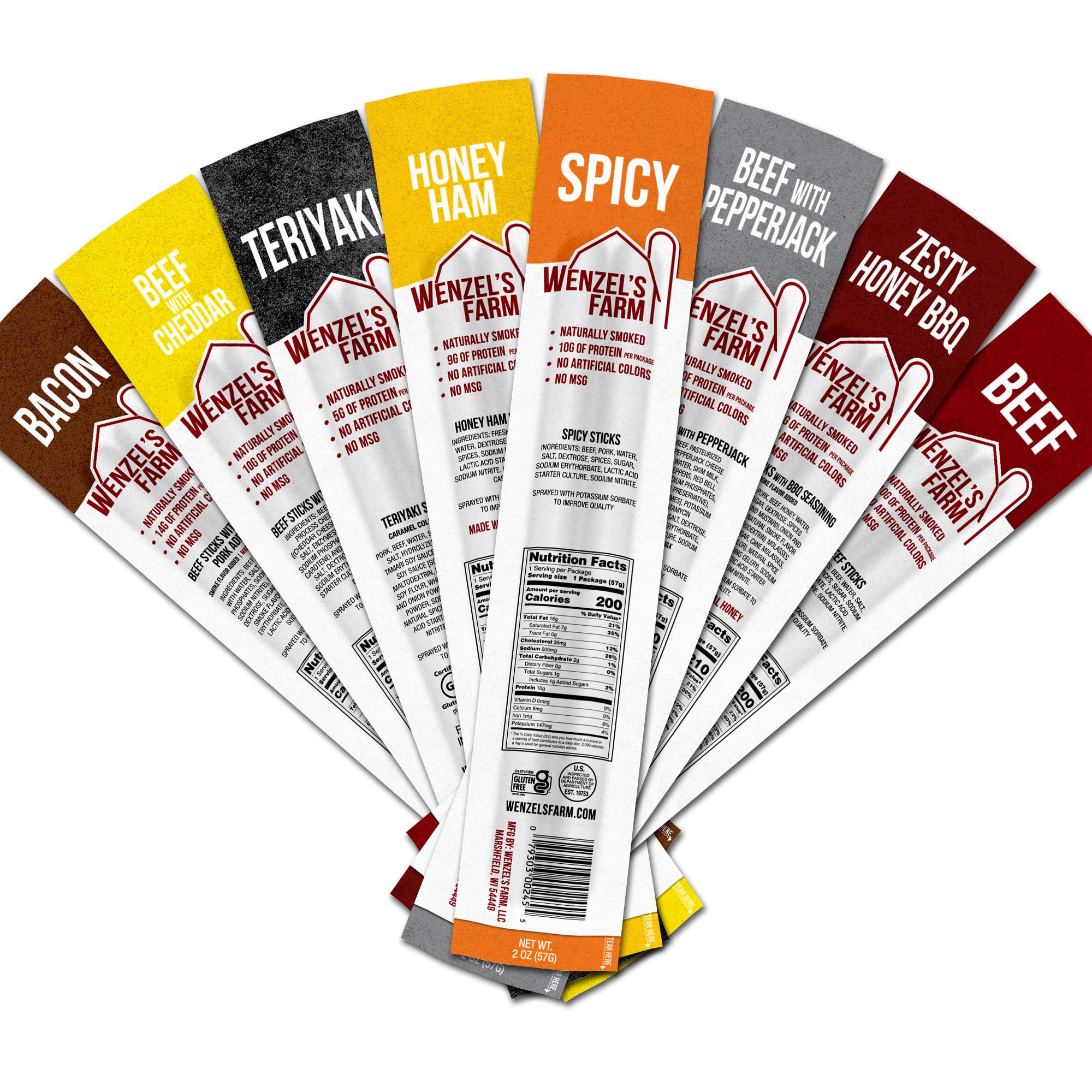 Wenzel’s Farm Variety Snack Sticks ?Supports Active Lifestyles ? Flavorful, Natural Smoked ? High Protein, Low Carb ? No MSG, Fillers, Binders