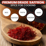 Zand Saffron Threads 2g - Premium Organic Pure Saffron Spice for Cooking Basmati Rice, and More - in Decorative Airtight Tin with Window Lid