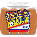 Ball Park Butter Hot Dog Buns, 8 count, (1.88 oz each), Hamburger Buns, 15 oz Bag