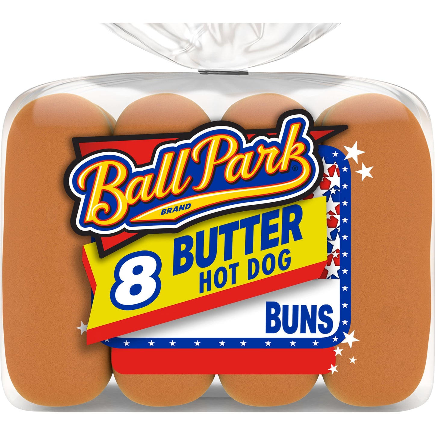Ball Park Butter Hot Dog Buns, 8 count, (1.88 oz each), Hamburger Buns, 15 oz Bag