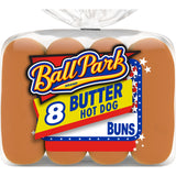 Ball Park Butter Hot Dog Buns, 8 count, (1.88 oz each), Hamburger Buns, 15 oz Bag