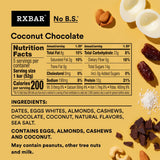 RXBAR Protein Bars, 12g Protein, Gluten-Free, Snacks, Coconut Chocolate, 9.1oz Box (5 Bars)