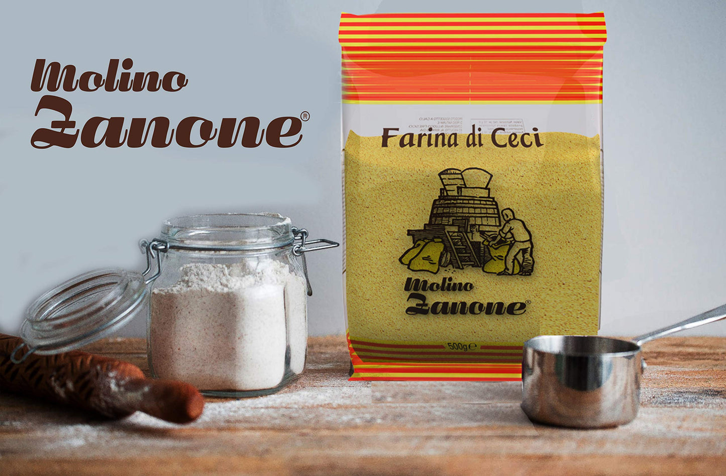 Garbanzo Bean Flour - Gluten-Free Chickpea Flour, 17.06 Ounces - Molino Zanone Farina Di Ceci 500 grams