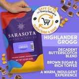 2 lb Highlander Grogg Whole Bean Coffee | Butterscotch Caramel Vanilla Flavored Coffee Beans | Bulk Medium Roast Flavored | Specialty Grade | 32 oz