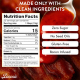 Baconic Bacon Infused Hot Sauce with Real Bacon Bits - Spicy, Zero Sugar, Keto-Friendly, No Seed Oils - Bold Flavor in 12oz Glass Bottle - Perfect