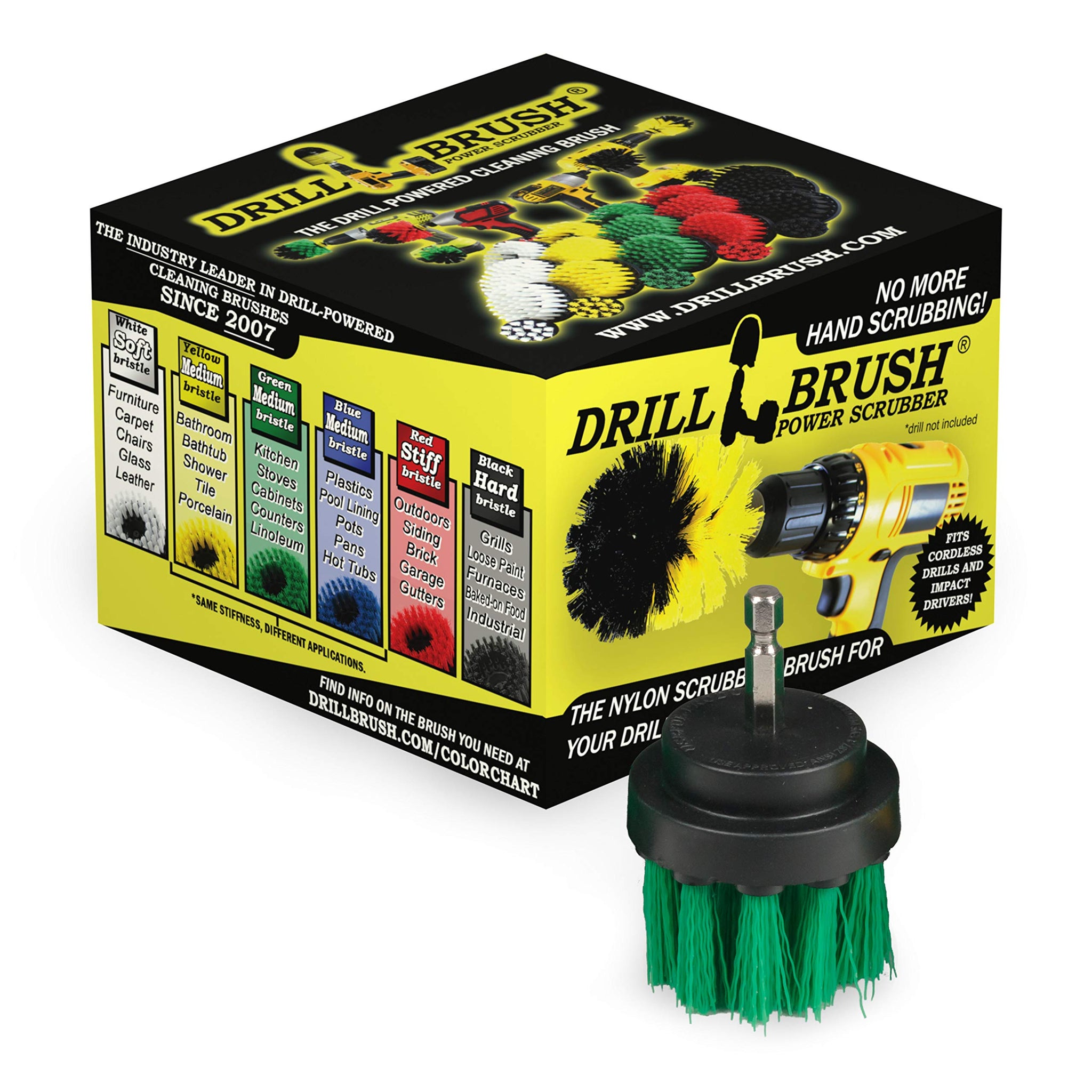 Small Diameter All Purpose Power Scrub and Cleaning Brush Automotive Home Garage and Boat Cleaning