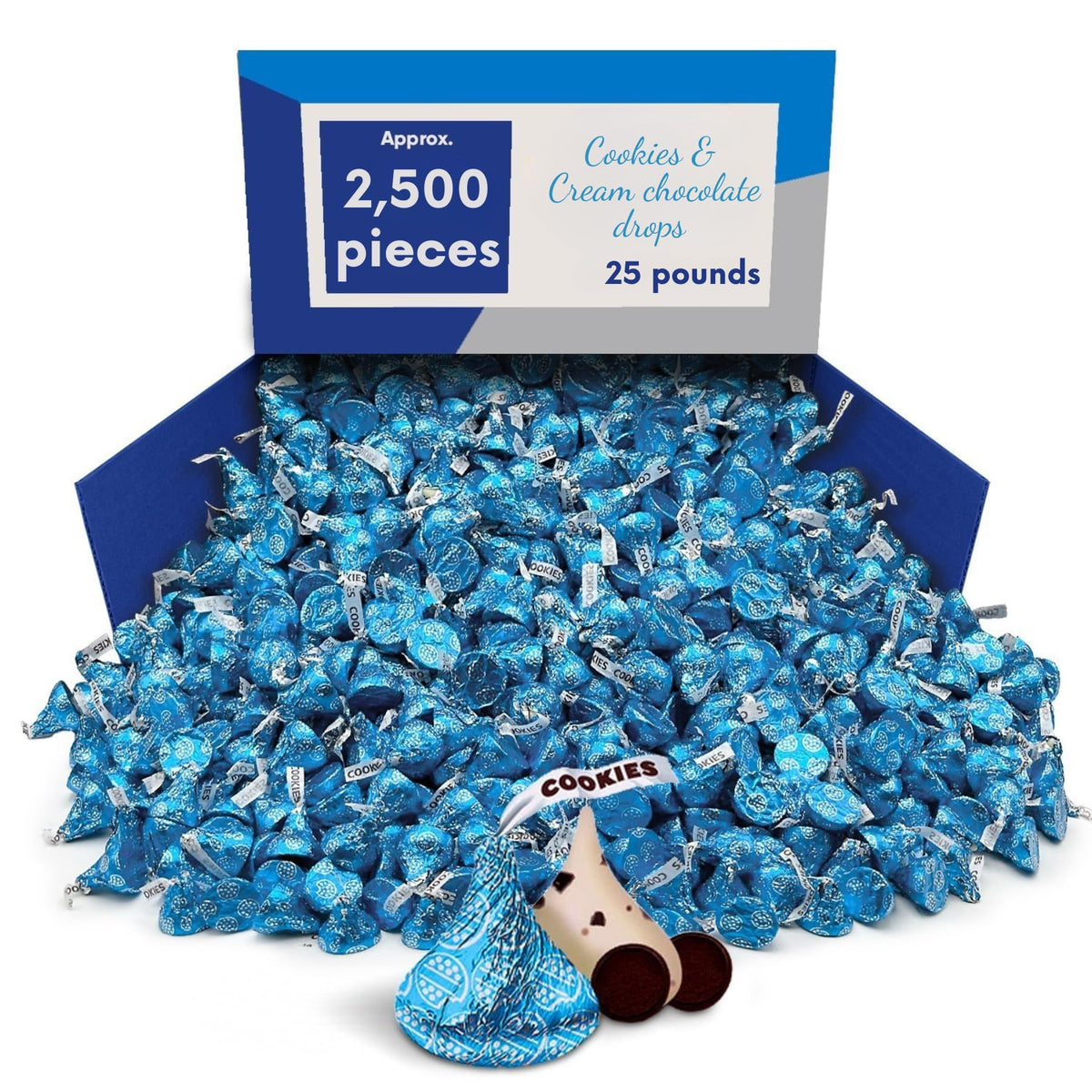 Cookies and Creme Chocolate Candy Pieces Bulk Bag - 25 lb (Approx. 2250 pieces)