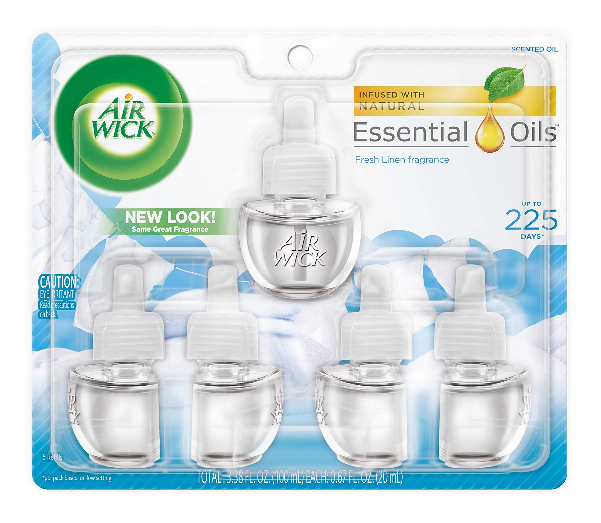 Air Wick Scented Oil Refill, Snuggle Fresh Linen, 5 refills (Pack of 8)
