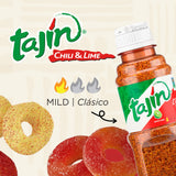 Snak Club Tajin Gummy Candy Fruit Rings, Gummies with Chili and Lime Seasoning, Mild Spice, Gluten-Free and Vegan Snacks, Assorted Variety, Mango