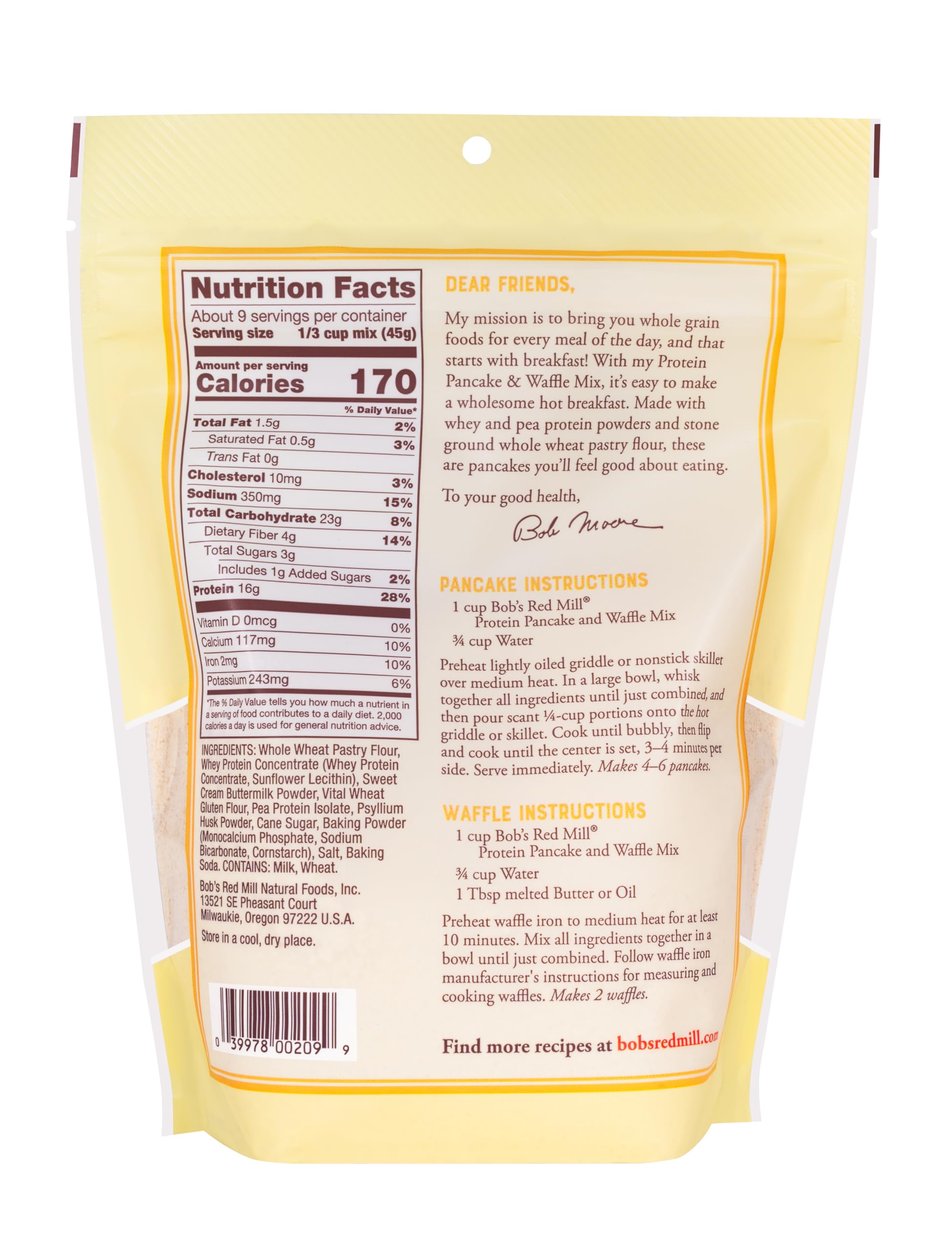 Bob's Red Mill Protein Pancake, 14oz (Pack of 1) - Non GMO, Kosher