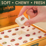 Pistachio Sultana Turkish Delight - Soft Lokum Candy with Nut Center, Traditional Turkish Sweets Gift Box, Delicias Turcas, 17.6 oz (500g)