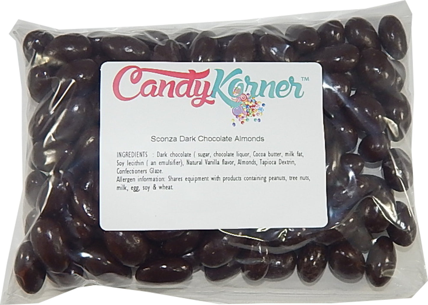 Sconza Dark Chocolate Covered Almonds 2 Pound ( 32 OZ )