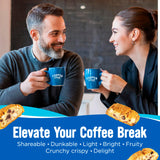Cooper Street Twice Baked Lemon Blueberry Biscotti Cookies - Light and Crispy Coffee Cookie Bites - Traditional Low Calorie Italian Snacks for Adults