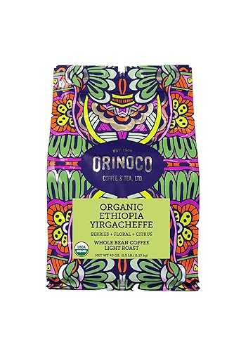 Orinoco Organic Ethiopian Yirgacheffe 2.5lb bag, Light Roast, Whole Bean Coffee, 100% Arabica beans…