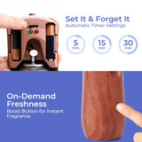 Automatic Air Freshener Spray Dispenser: Automatic Spray Dispenser with Elegant Wood Design for Commercial or Home Use (1-Pack), Battery Powered Free