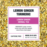 Tiesta Tea - Lemon Ginger Turmeric, Loose Leaf, Lemon Ginger Herbal Tea, Premium Blend, Non Caffeinated Herbal, Make Hot or Iced Brews Up to 25 Cups