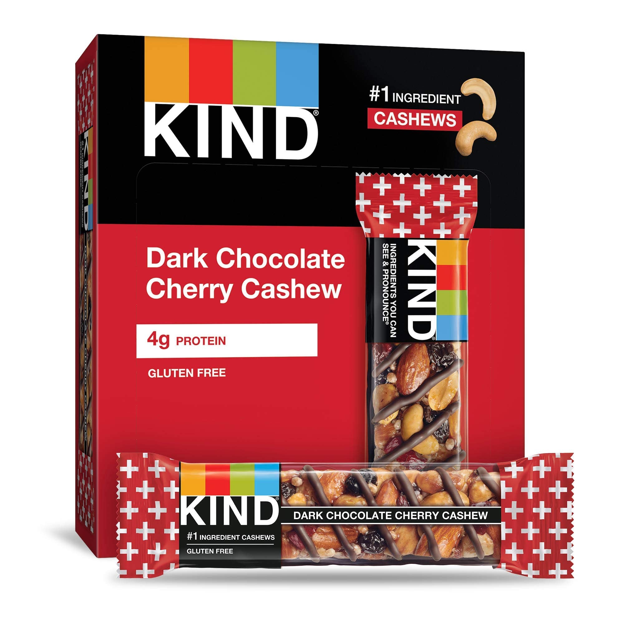 KIND Plus Dark Chocolate Cherry Cashew, 16.8 Oz (Pack Of 12)