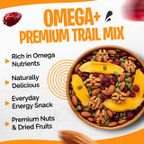 Tidbit Peanut Free Healthy Trail Mix with Almonds, Walnuts, Pumpkin Seeds, Dried Mango & Cranberries - Mixed Nuts with Omega Energy, Vegan Gluten Free