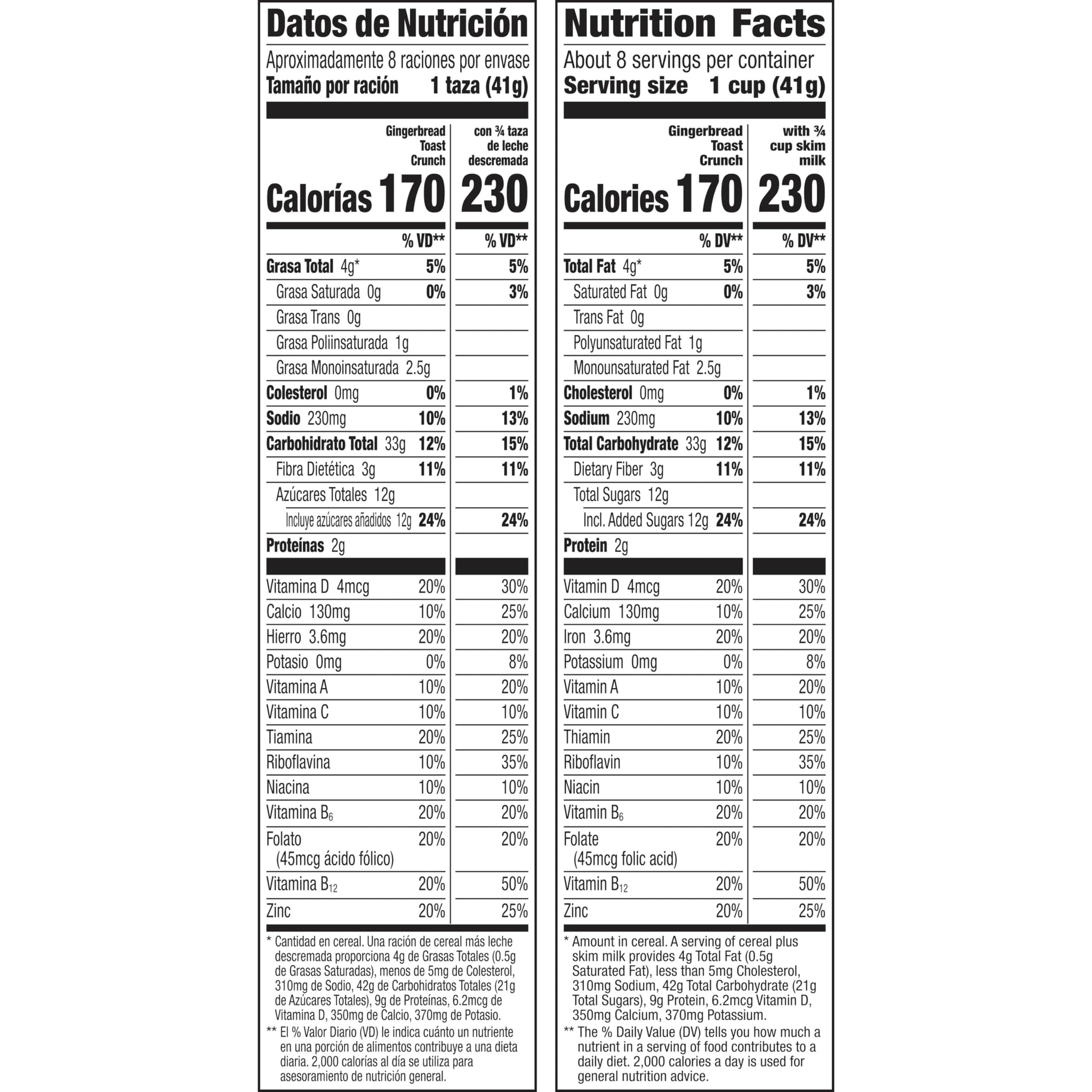 Gingerbread Toast Crunch Breakfast Cereal, Crispy Gingerbread Flavored Cereal, 12 oz Cereal Box