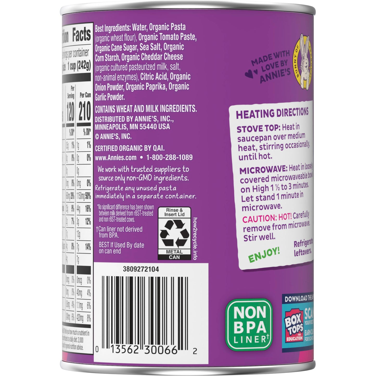 Annie's Organic All Stars, Canned Pasta in Tomato and Cheese Sauce, 15 oz