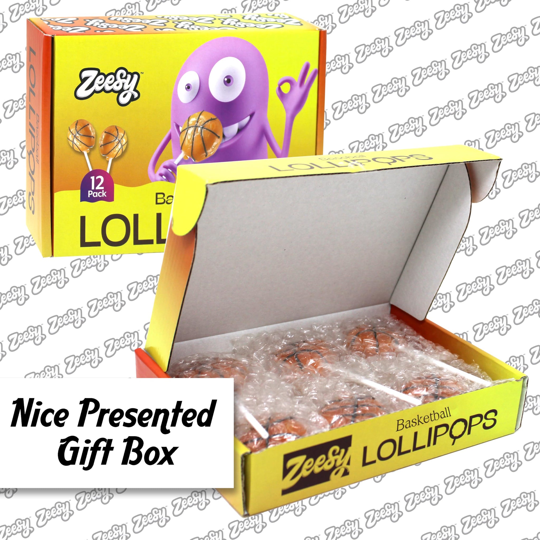 Basketball Lollipops Individually Wrapped - 12 Basketball Candy Suckers for Basketball Party Favors, Basketball Birthday, Basketball Party Supplies