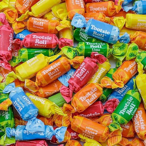 FRUIT CHEWS Candy 2 lb - Individually Wrapped (136 Pieces), Bulk Bag, 5 Assorted Flavors, Soft & Fruity, Gluten & Peanut Free