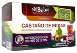 Premium Castanos de Indias (Horse Chestnut) Tea Reinforced with Dandelion by Betel Natural - Promotes Healthy Circulation - 24 Tea Bags