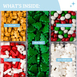 Sweets Indeed Christmas Sprinkle Tackle Box - 2.53 oz | Festive Holiday Sprinkles with Gold Stars, Green Trees, Candy Canes, White Snowflakes