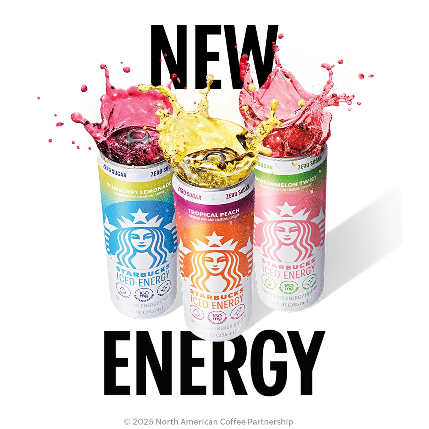Starbucks Iced Energy, Blueberry Lemonade, Sparkling Energy Drink, 12 Fl Oz