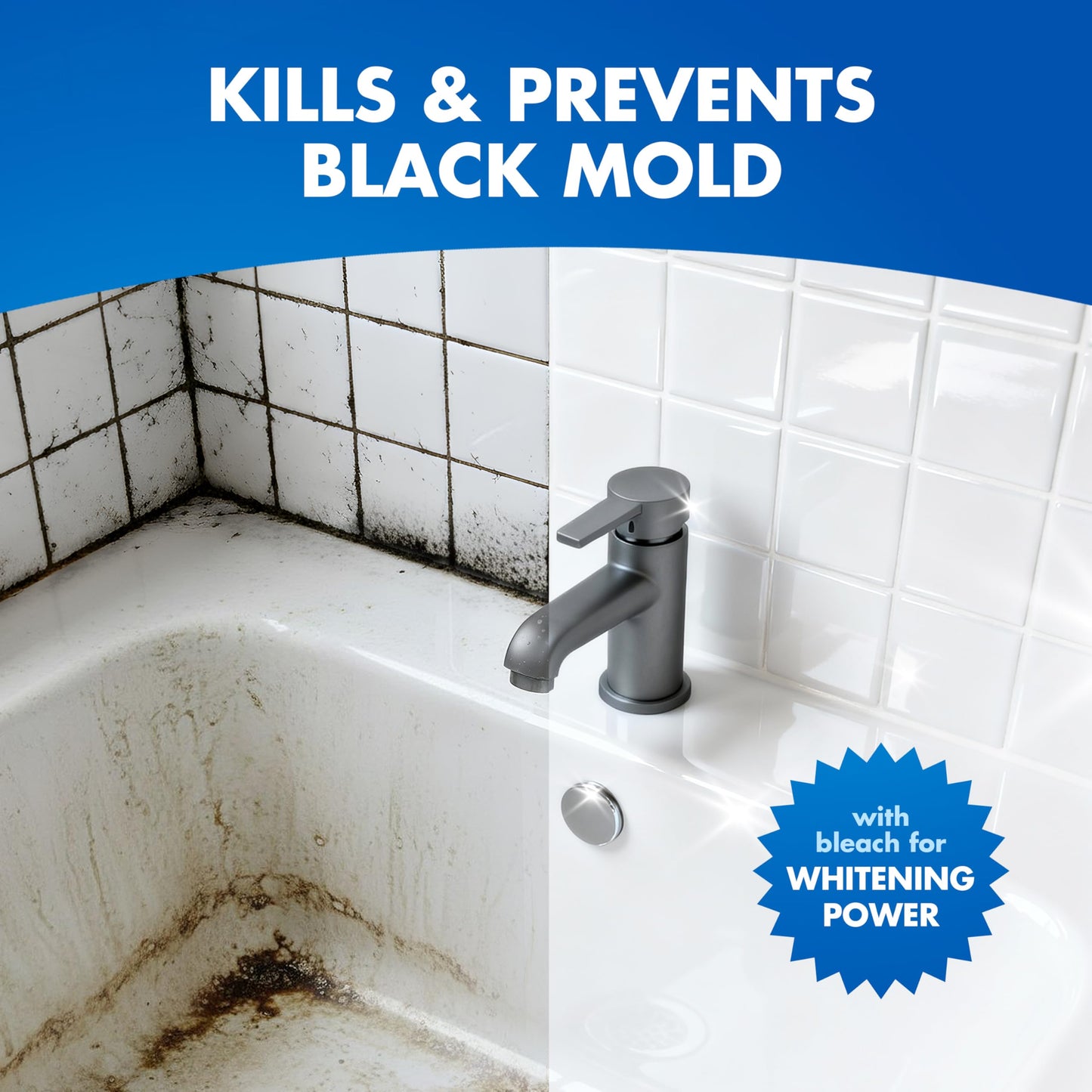 Lysol Mold & Mildew Remover Spray, Bathroom & Shower Cleaner, Disinfectant Spray, Stain Remover with Bleach, Tough on Black Mold, Multipurpose Cleaner
