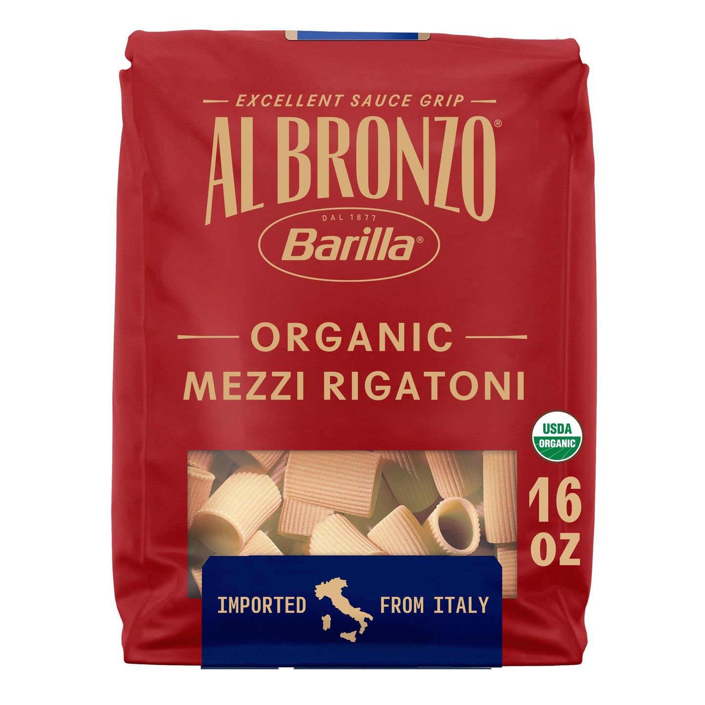Barilla Al Bronzo Organic Mezzi Rigatoini, 16 oz