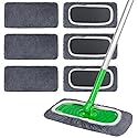 ZHAYAO 6 Pcs Reusable Microfiber Mop Pads Compatible with Swiffer Sweeper, Dry Sweeping Cloths & Wet Mopping Cloths, Washable Pads