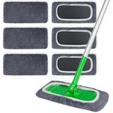 ZHAYAO 6 Pcs Reusable Microfiber Mop Pads Compatible with Swiffer Sweeper, Dry Sweeping Cloths & Wet Mopping Cloths, Washable Pads