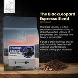 Diving Moose Coffee - The Black Leopard Espresso 4-Bean Blend Dark Roast (16oz / 1 LB) - Chocolate Caramel Smooth Specialty Grade Small-Batch Roasted