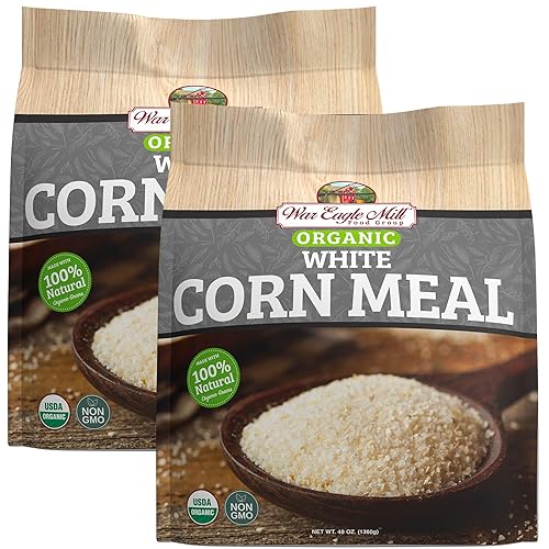 War Eagle Mill Organic White Cornmeal, 48 oz Bag (2 Pack)