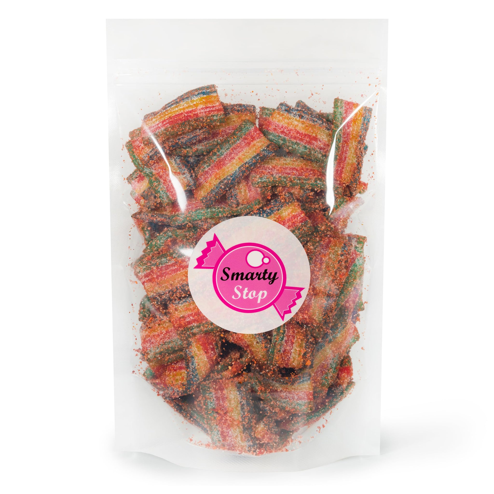 Chamoy Covered Sour Gummy Candy 2 Lb ~ Smarty Stop (Rainbow Belt Bites)