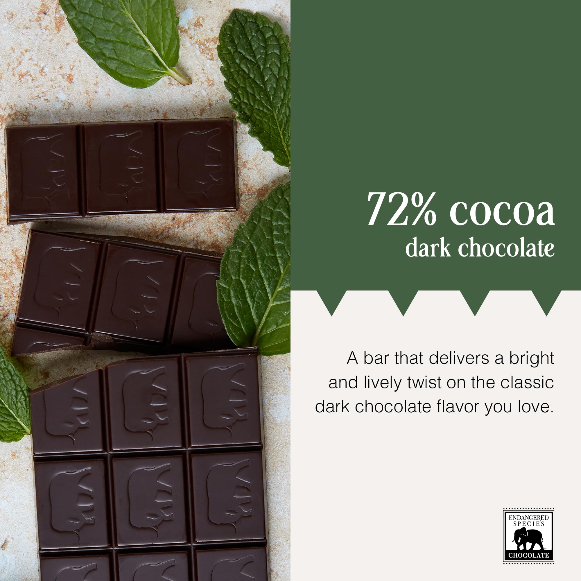 Endangered Species Dark Chocolate Bar with Cacao Nibs (72% cocoa)