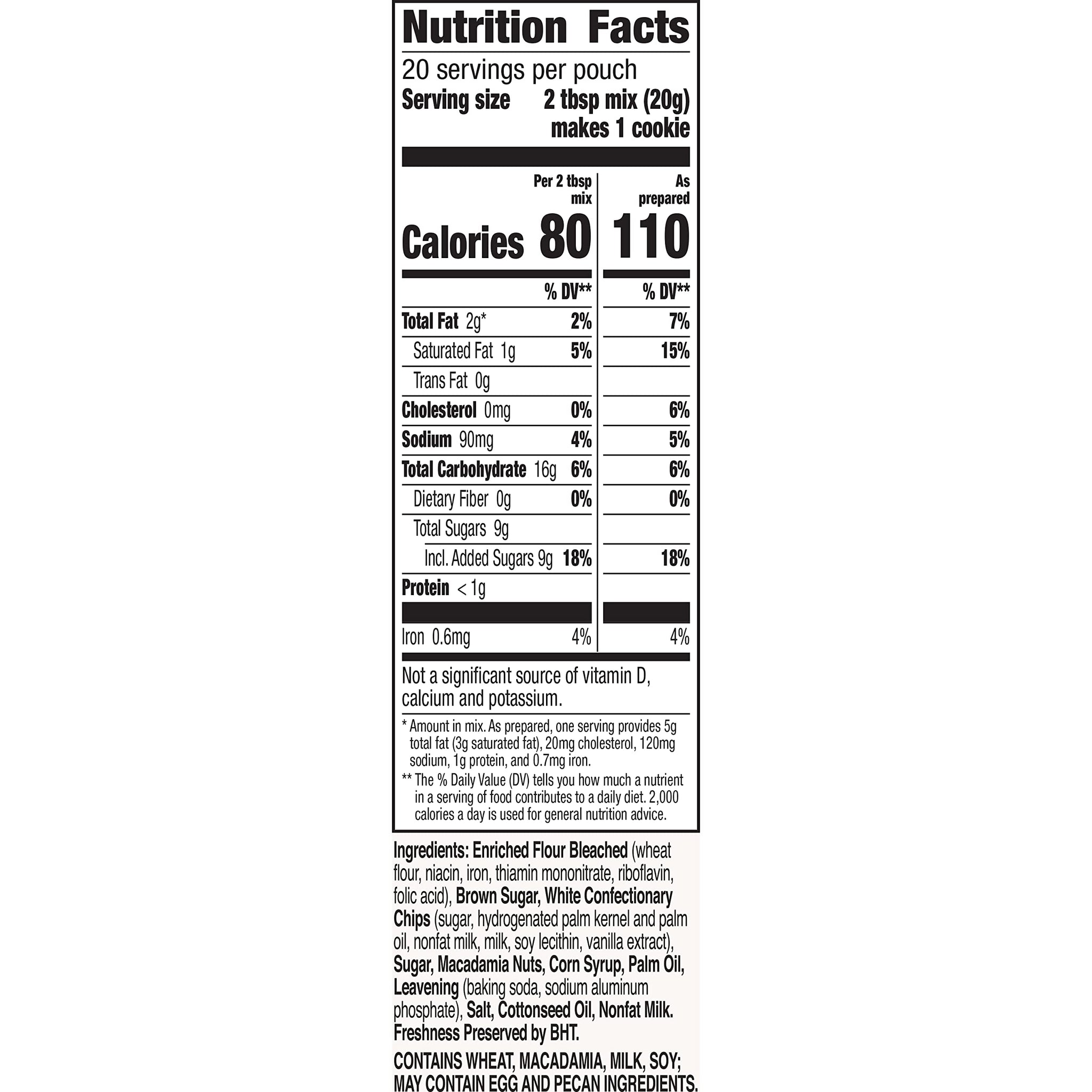 Betty Crocker Cookie Mix White Chip Macadamia Nut, 14 Oz (Pack of 6)
