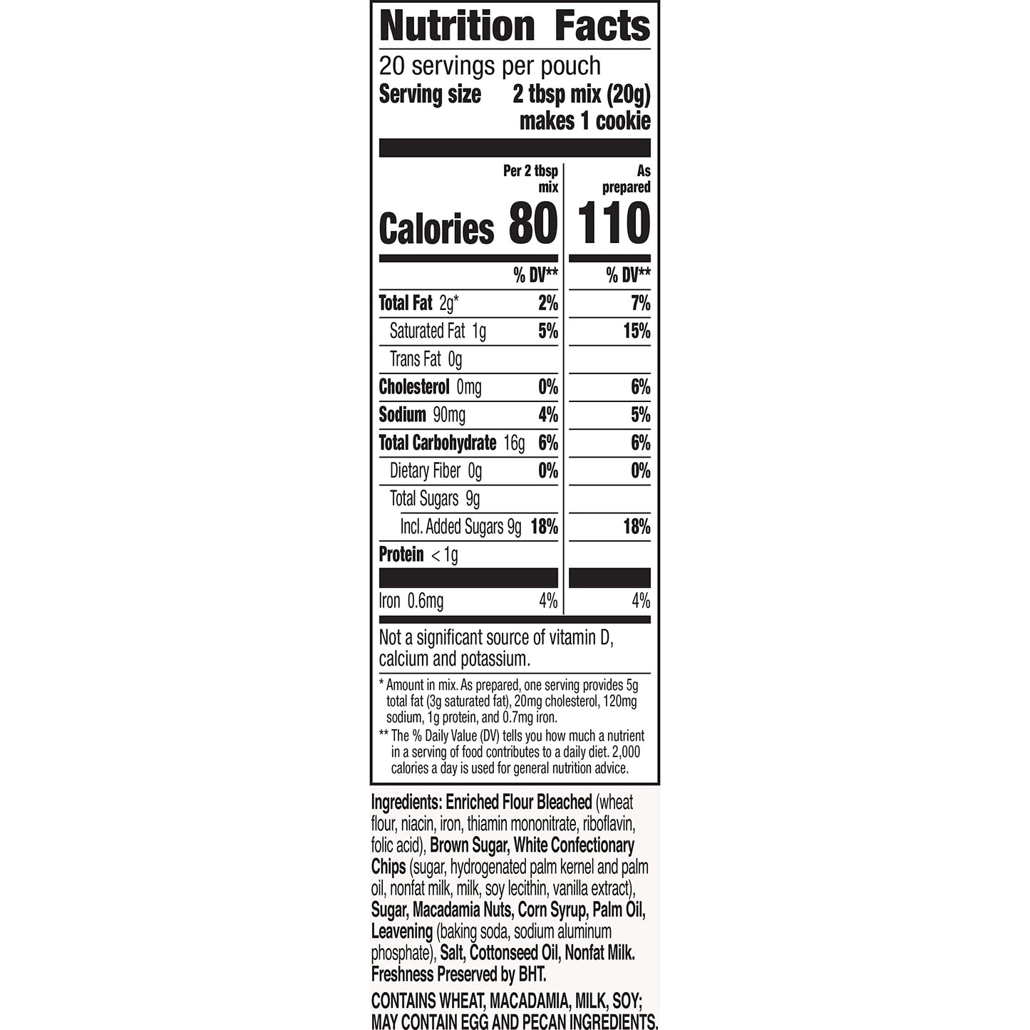 Betty Crocker White Chip Macadamia Nut Cookies, Cookie Baking Mix, 14 oz (Pack of 12)