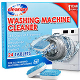 Washing Machine Cleaner Tablets - 24 Pack for Year-Round Deep Clean of Washer Machine, Suitable for HE, Top Load & Front Load Washer Cleaner, Grime