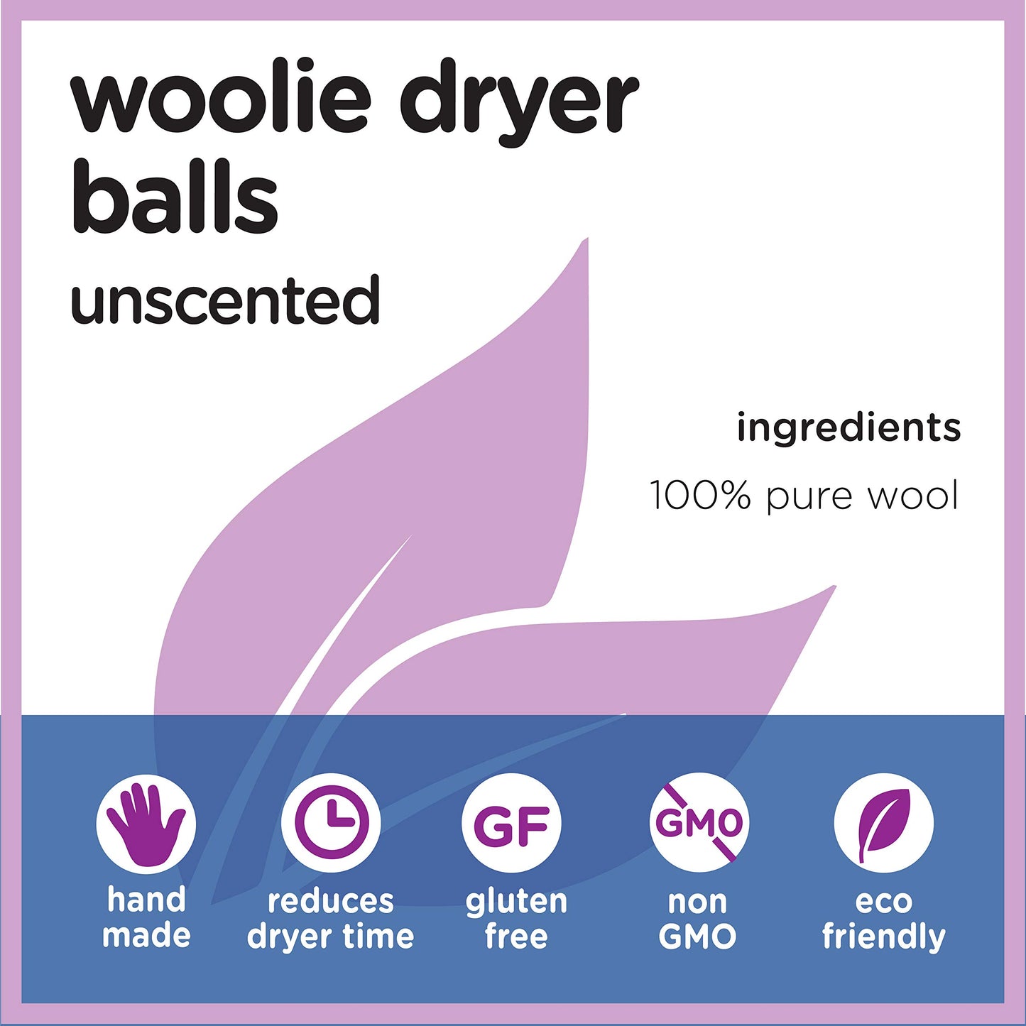 Organic Chix All Natural Unscented Dryer Balls - 100% Pure Wool, Reusable & Natural Alternative to Fabric Softener & Dryer Sheets - Handmade in USA