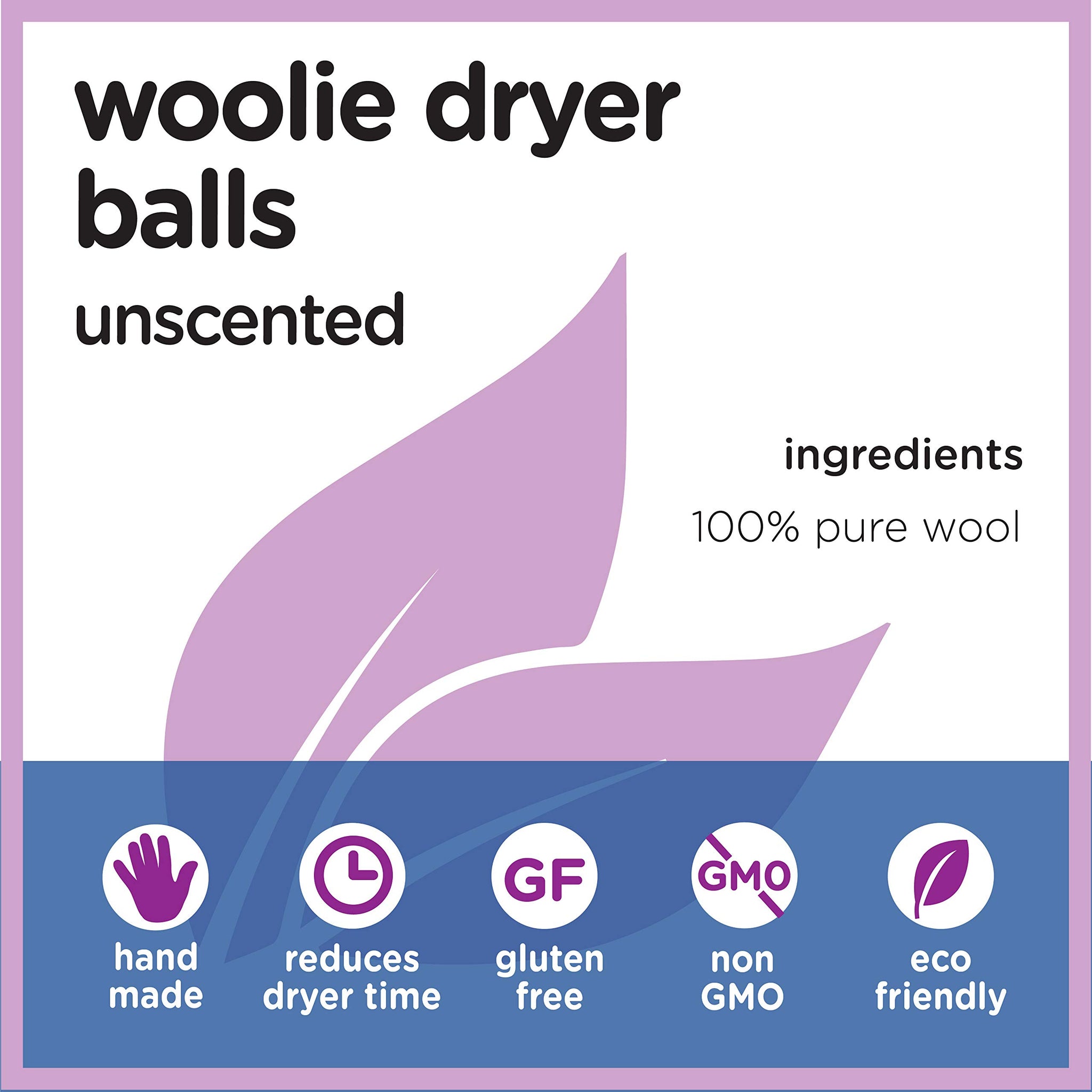 Organic Chix All Natural Unscented Dryer Balls - 100% Pure Wool, Reusable & Natural Alternative to Fabric Softener & Dryer Sheets - Handmade in USA
