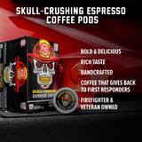 Fire Department Coffee - Gives Back to Firefighters - Skull Crushing Espresso Coffee Pods - Full-Bodied & Bold - Roasted in the USA - Premium Espresso