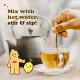 Pocas Honey Ginger Instant Tea Powder, Lemon Flavor 2-Pack, Ginger Extract & Real Honey, Caffeine-Free Tea, 20 Packets per Box