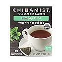 CHINAMIST Simply Mint Herbal Tea Sachets, Organic Peppermint & Spearmint, Caffeine Free, Full Leaf, Biodegradable Sachets, 15 Count (Pack of 1)