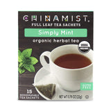 CHINAMIST Simply Mint Herbal Tea Sachets, Organic Peppermint & Spearmint, Caffeine Free, Full Leaf, Biodegradable Sachets, 15 Count (Pack of 1)